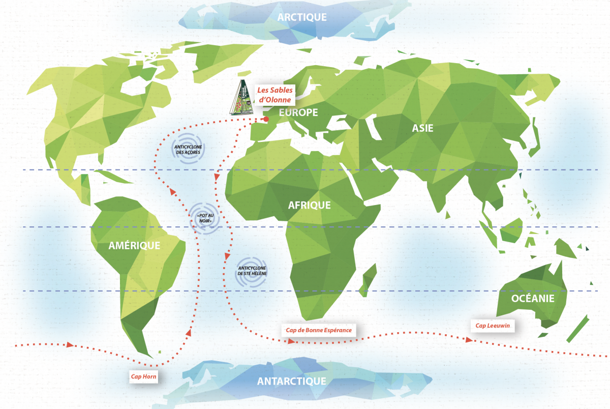 Carte Parcours du Vendée Globe